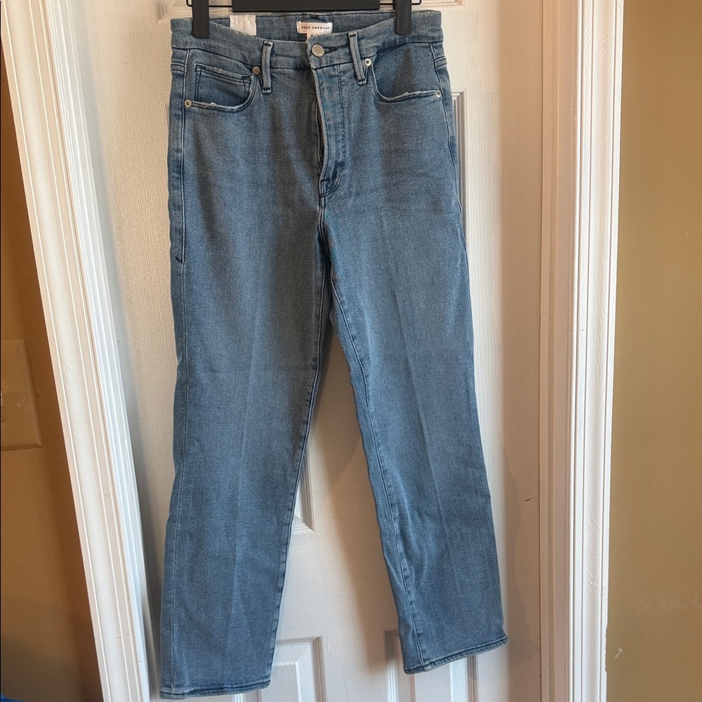 Good American Light Blue Straight Leg Jeans
